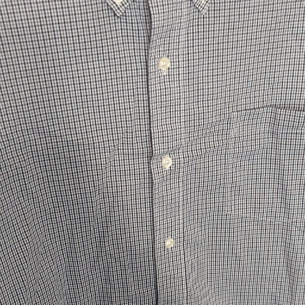 Chaps Gray Checkered Casual Button-Down Shirt - image 4